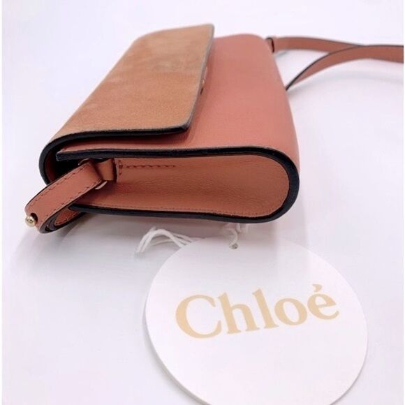 Auth Chloe Tonal Pink Leather Suede Mini Faye Crossbody Bag Preloved - Picture 4 of 14